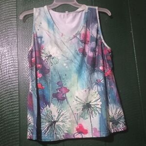Beautiful Floral Sleeveless Top - Multicolor
